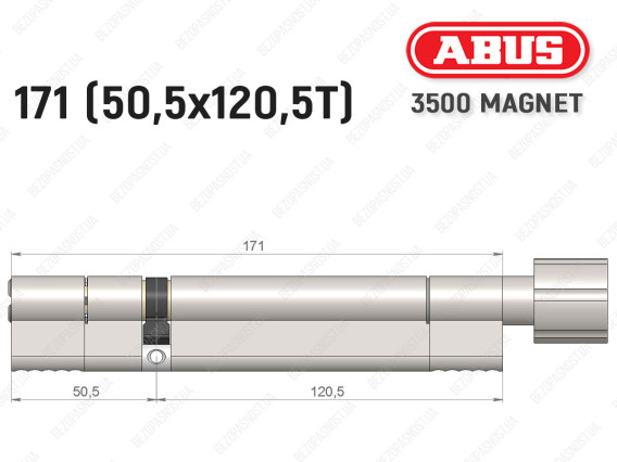 Цилиндр ABUS BRAVUS MAGNET 3500 MX, с тумблером, 170 мм (50х120T)