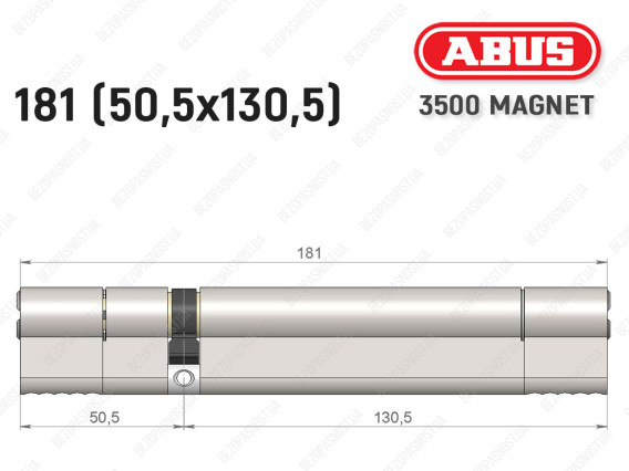 Циліндр ABUS BRAVUS MAGNET 3500 MX, ключ-ключ, 180 мм (50х130)