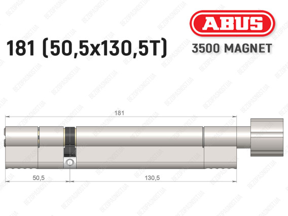 Цилиндр ABUS BRAVUS MAGNET 3500 MX, с тумблером, 180 мм (50х130T)