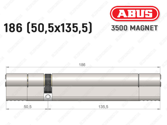 Цилиндр ABUS BRAVUS MAGNET 3500 MX, ключ-ключ, 185 мм (50х135)