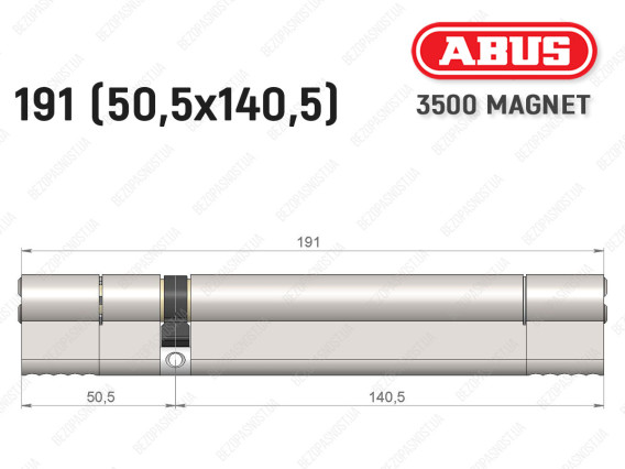 Цилиндр ABUS BRAVUS MAGNET 3500 MX, ключ-ключ, 190 мм (50х140)