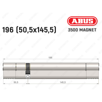 Циліндр ABUS BRAVUS MAGNET 3500 MX, ключ-ключ, 195 мм (50х145)