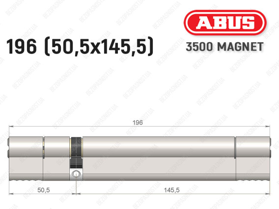 Циліндр ABUS BRAVUS MAGNET 3500 MX, ключ-ключ, 195 мм (50х145)