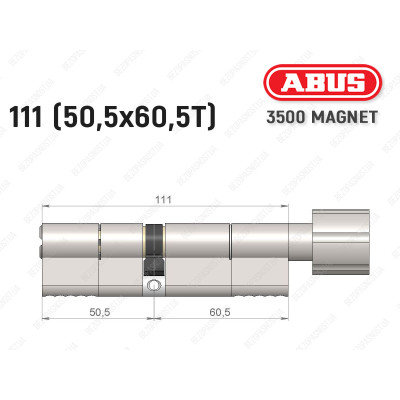 Циліндр ABUS BRAVUS MAGNET 3500 MX, з тумблером, 110 мм (50х60T)