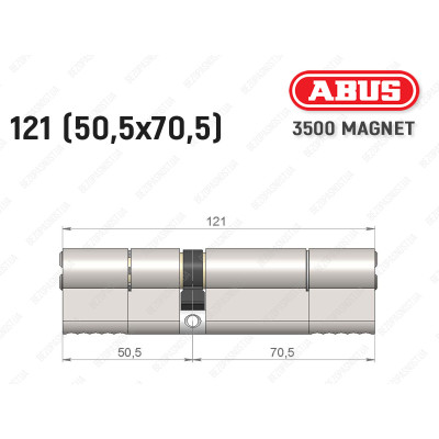 Циліндр ABUS BRAVUS MAGNET 3500 MX, ключ-ключ, 120 мм (50х70)