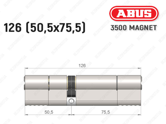 Цилиндр ABUS BRAVUS MAGNET 3500 MX, ключ-ключ, 125 мм (50х75)