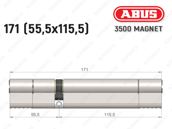 Циліндр ABUS BRAVUS MAGNET 3500 MX, ключ-ключ, 170 мм (55х115)