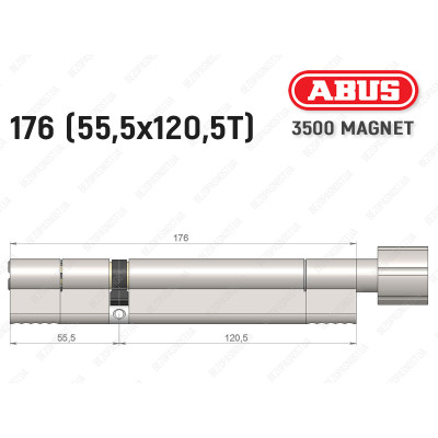 Цилиндр ABUS BRAVUS MAGNET 3500 MX, с тумблером, 175 мм (55х120T)
