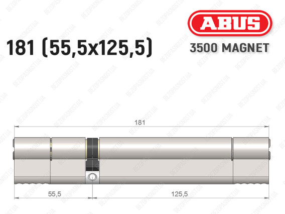 Циліндр ABUS BRAVUS MAGNET 3500 MX, ключ-ключ, 180 мм (55х125)