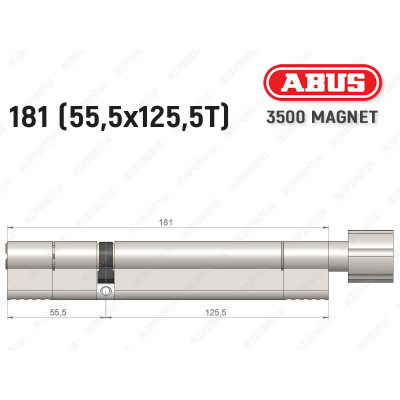 Цилиндр ABUS BRAVUS MAGNET 3500 MX, с тумблером, 180 мм (55х125T)