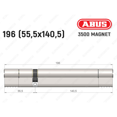 Циліндр ABUS BRAVUS MAGNET 3500 MX, ключ-ключ, 195 мм (55х140)