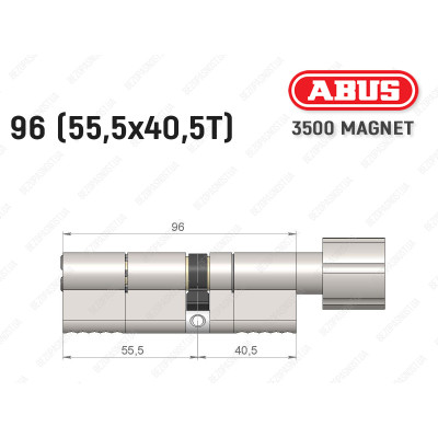 Циліндр ABUS BRAVUS MAGNET 3500 MX, з тумблером, 95 мм (55х40T)