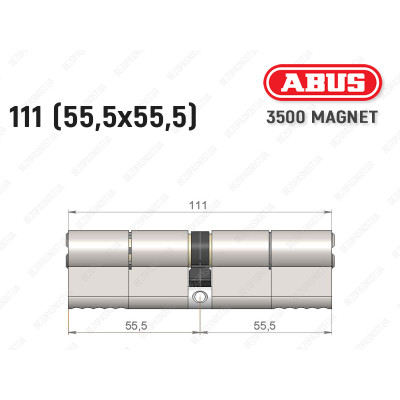 Циліндр ABUS BRAVUS MAGNET 3500 MX, ключ-ключ, 110 мм (55х55)