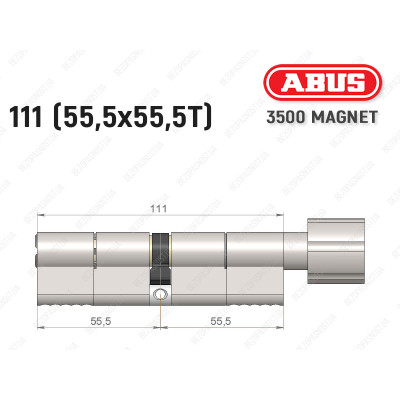 Циліндр ABUS BRAVUS MAGNET 3500 MX, з тумблером, 110 мм (55х55T)