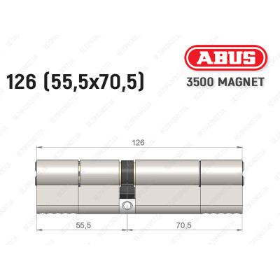 Циліндр ABUS BRAVUS MAGNET 3500 MX, ключ-ключ, 125 мм (55х70)