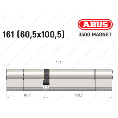 Циліндр ABUS BRAVUS MAGNET 3500 MX, ключ-ключ, 160 мм (60х100)