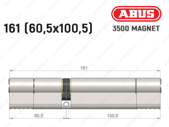 Циліндр ABUS BRAVUS MAGNET 3500 MX, ключ-ключ, 160 мм (60х100)