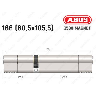 Циліндр ABUS BRAVUS MAGNET 3500 MX, ключ-ключ, 165 мм (60х105)