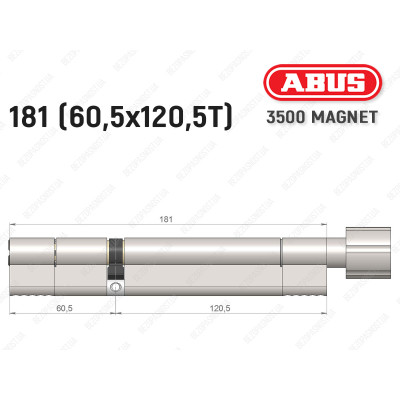 Цилиндр ABUS BRAVUS MAGNET 3500 MX, с тумблером, 180 мм (60х120T)