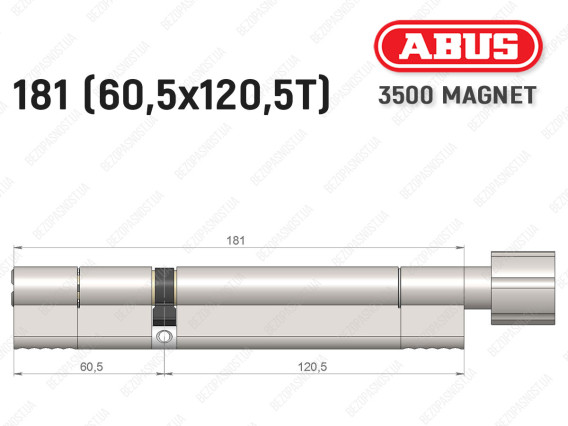 Циліндр ABUS BRAVUS MAGNET 3500 MX, з тумблером, 180 мм (60х120T)
