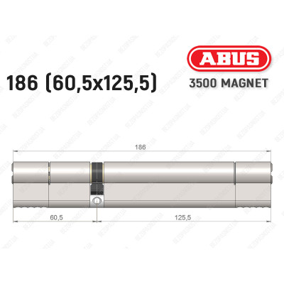 Цилиндр ABUS BRAVUS MAGNET 3500 MX, ключ-ключ, 185 мм (60х125)