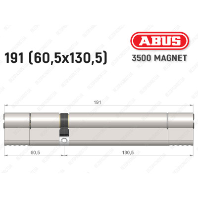 Цилиндр ABUS BRAVUS MAGNET 3500 MX, ключ-ключ, 190 мм (60х130)