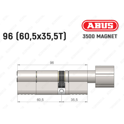 Циліндр ABUS BRAVUS MAGNET 3500 MX, з тумблером, 95 мм (60х35T)