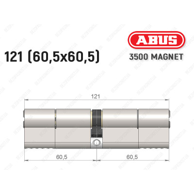 Циліндр ABUS BRAVUS MAGNET 3500 MX, ключ-ключ, 120 мм (60х60)