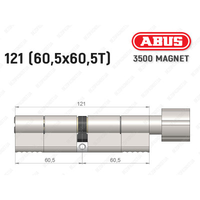 Циліндр ABUS BRAVUS MAGNET 3500 MX, з тумблером, 120 мм (60х60T)