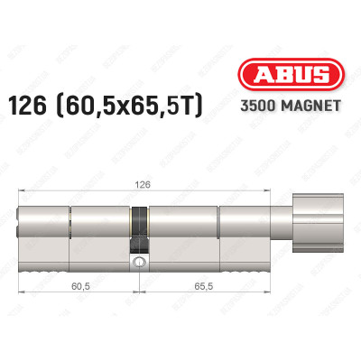 Циліндр ABUS BRAVUS MAGNET 3500 MX, з тумблером, 125 мм (60х65T)