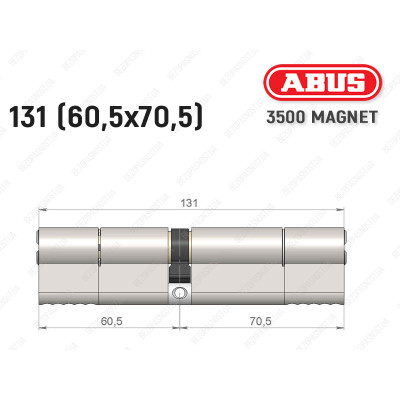 Циліндр ABUS BRAVUS MAGNET 3500 MX, ключ-ключ, 130 мм (60х70)
