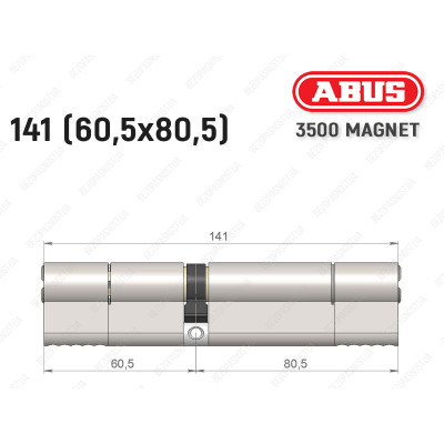 Циліндр ABUS BRAVUS MAGNET 3500 MX, ключ-ключ, 140 мм (60х80)