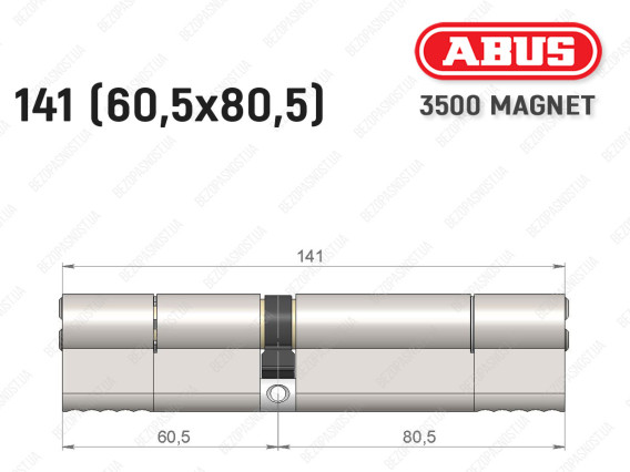 Цилиндр ABUS BRAVUS MAGNET 3500 MX, ключ-ключ, 140 мм (60х80)