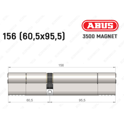 Циліндр ABUS BRAVUS MAGNET 3500 MX, ключ-ключ, 155 мм (60х95)
