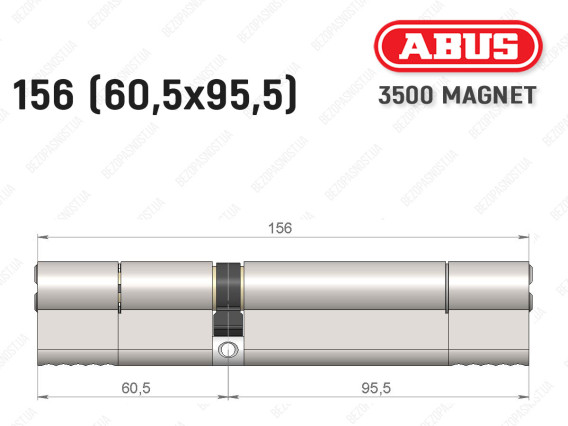 Циліндр ABUS BRAVUS MAGNET 3500 MX, ключ-ключ, 155 мм (60х95)