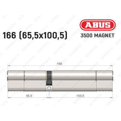 Циліндр ABUS BRAVUS MAGNET 3500 MX, ключ-ключ, 165 мм (65х100)