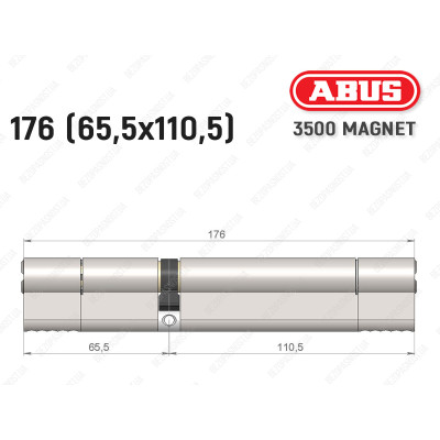 Циліндр ABUS BRAVUS MAGNET 3500 MX, ключ-ключ, 175 мм (65х110)