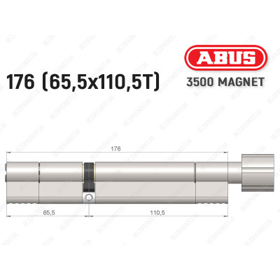 Цилиндр ABUS BRAVUS MAGNET 3500 MX, с тумблером, 175 мм (65х110T)
