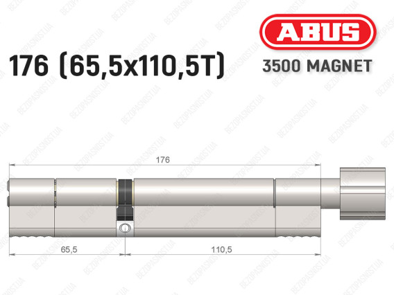 Цилиндр ABUS BRAVUS MAGNET 3500 MX, с тумблером, 175 мм (65х110T)