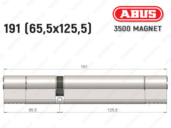 Цилиндр ABUS BRAVUS MAGNET 3500 MX, ключ-ключ, 190 мм (65х125)