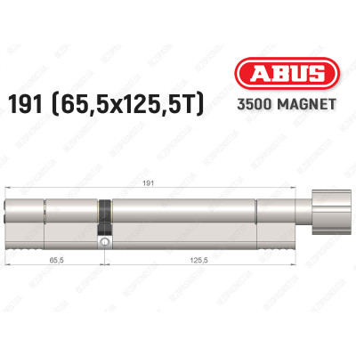 Циліндр ABUS BRAVUS MAGNET 3500 MX, з тумблером, 190 мм (65х125T)