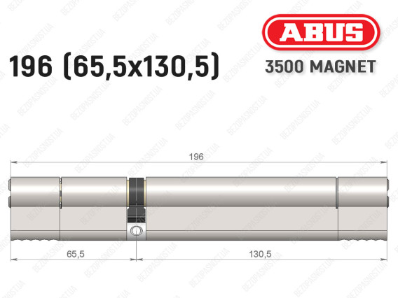 Циліндр ABUS BRAVUS MAGNET 3500 MX, ключ-ключ, 195 мм (65х130)