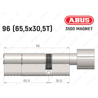Циліндр ABUS BRAVUS MAGNET 3500 MX, з тумблером, 95 мм (65х30T)