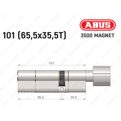 Циліндр ABUS BRAVUS MAGNET 3500 MX, з тумблером, 100 мм (65х35T)