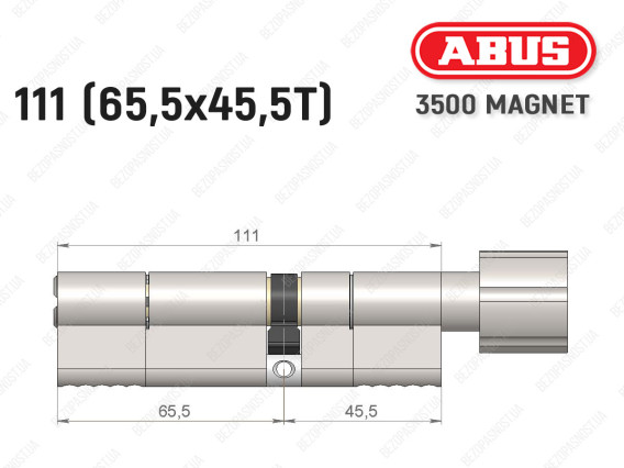 Циліндр ABUS BRAVUS MAGNET 3500 MX, з тумблером, 110 мм (65х45T)