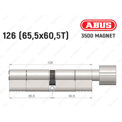 Циліндр ABUS BRAVUS MAGNET 3500 MX, з тумблером, 125 мм (65х60T)