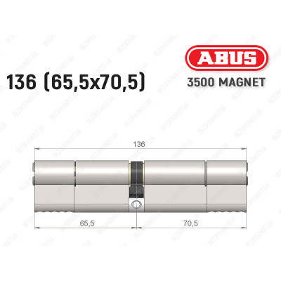 Циліндр ABUS BRAVUS MAGNET 3500 MX, ключ-ключ, 135 мм (65х70)