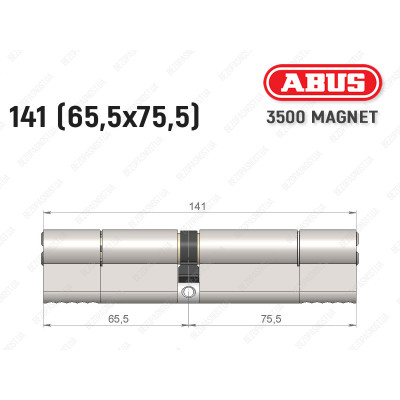 Циліндр ABUS BRAVUS MAGNET 3500 MX, ключ-ключ, 140 мм (65х75)