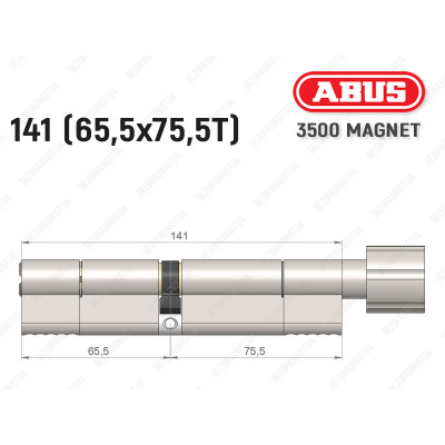 Циліндр ABUS BRAVUS MAGNET 3500 MX, з тумблером, 140 мм (65х75T)
