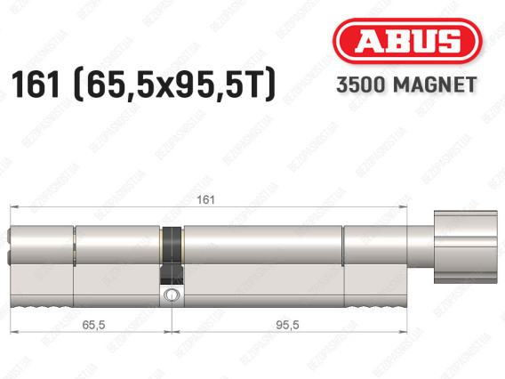 Цилиндр ABUS BRAVUS MAGNET 3500 MX, с тумблером, 160 мм (65х95T)